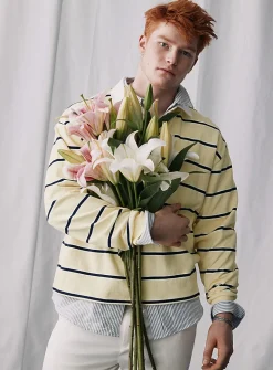 Pastel stripe rugby polo
