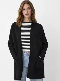 Patch pocket open cardigan