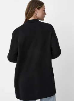 Patch pocket open cardigan