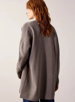 Patch pocket open cardigan