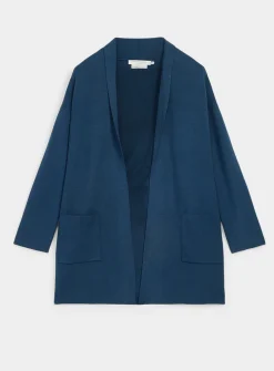 Patch pocket open cardigan