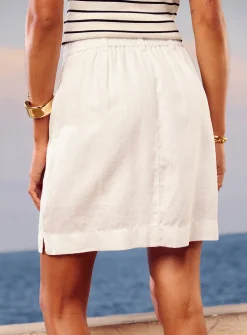 Patch pockets pure linen skort