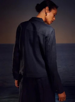 Patch pockets pure linen jacket