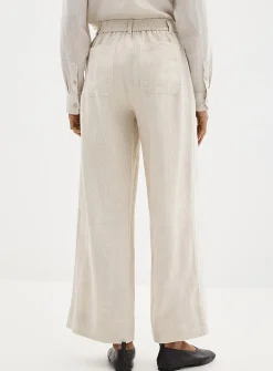 Patch pockets pure linen pant
