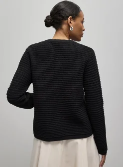 Patch pockets textured cardigan