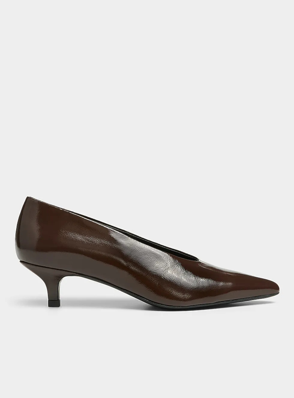 Patent leather kitten heel pumps