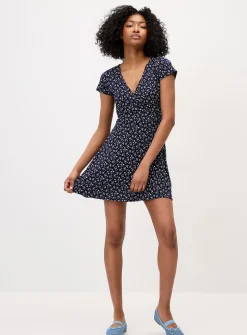 Patterned crossover minidress