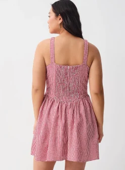 Patterned fit-and-flare minidress