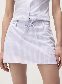 Patterned poplin mini-skort