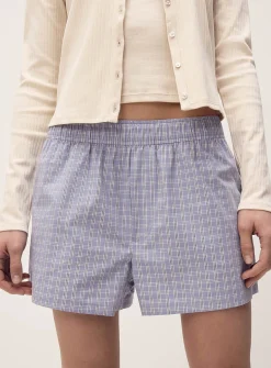Patterned poplin short