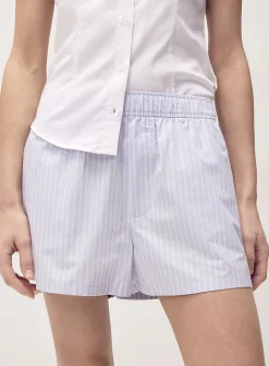 Patterned poplin short