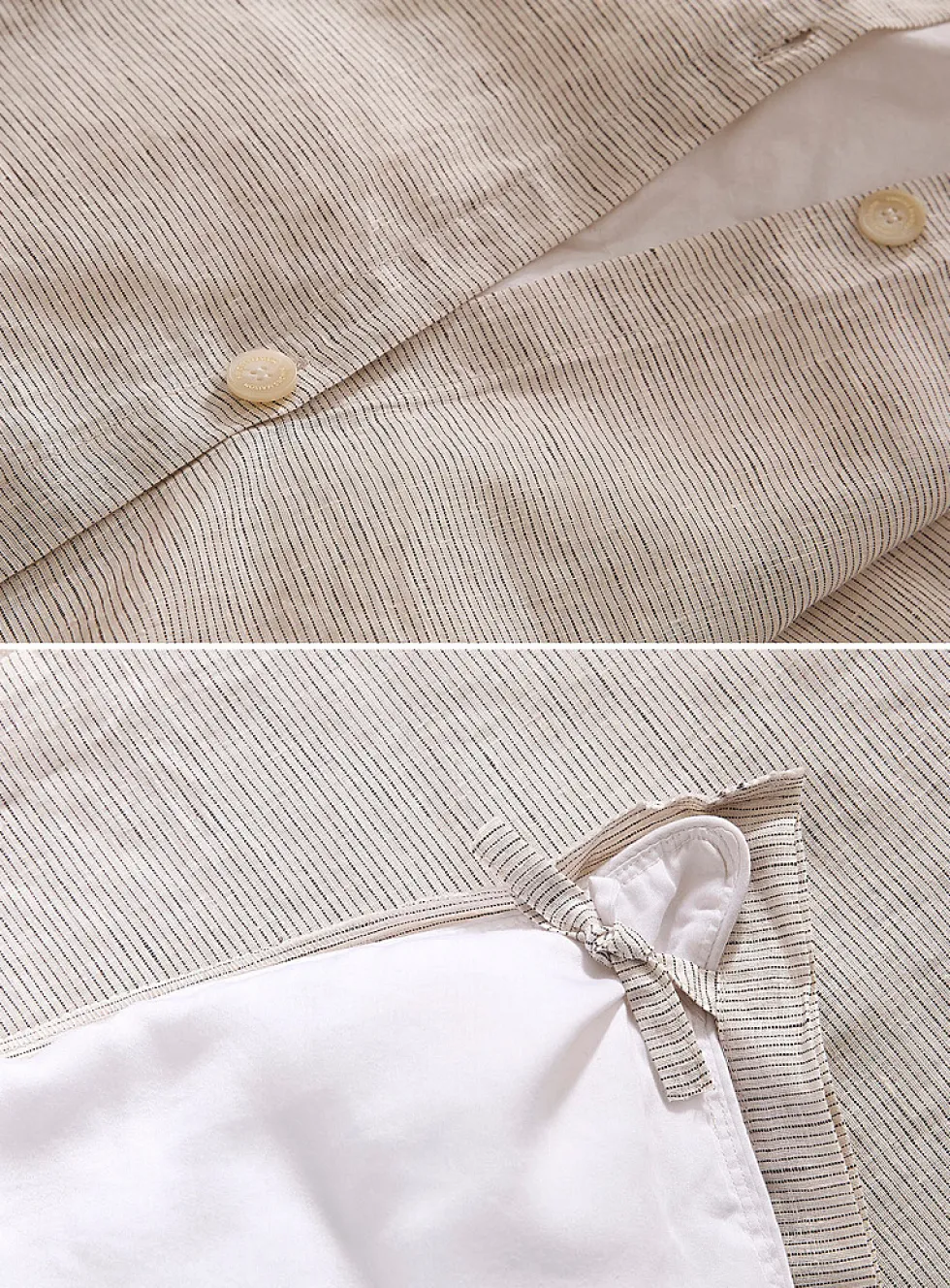 Patterned pure European linen duvet cover