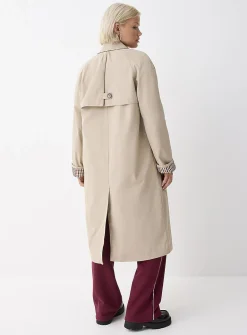 Patterned-lining trench coat