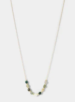 Pearl and faceted stones fine chain