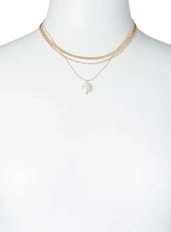 Pearl three-row necklace