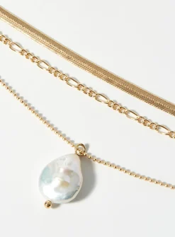 Pearl three-row necklace