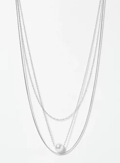 Pearly bead multi-strand necklace