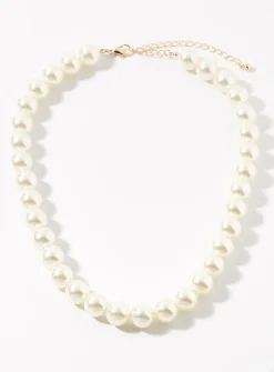 Pearly bead statement necklace