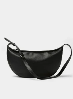 Pebbled half-moon bag