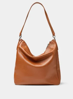 Pebbled leather minimalist hobo bag
