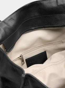 Pebbled leather square tote bag