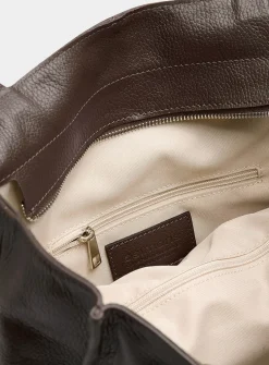 Pebbled leather square tote bag