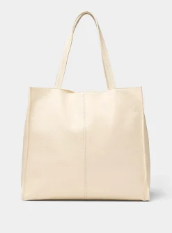 Pebbled leather square tote bag