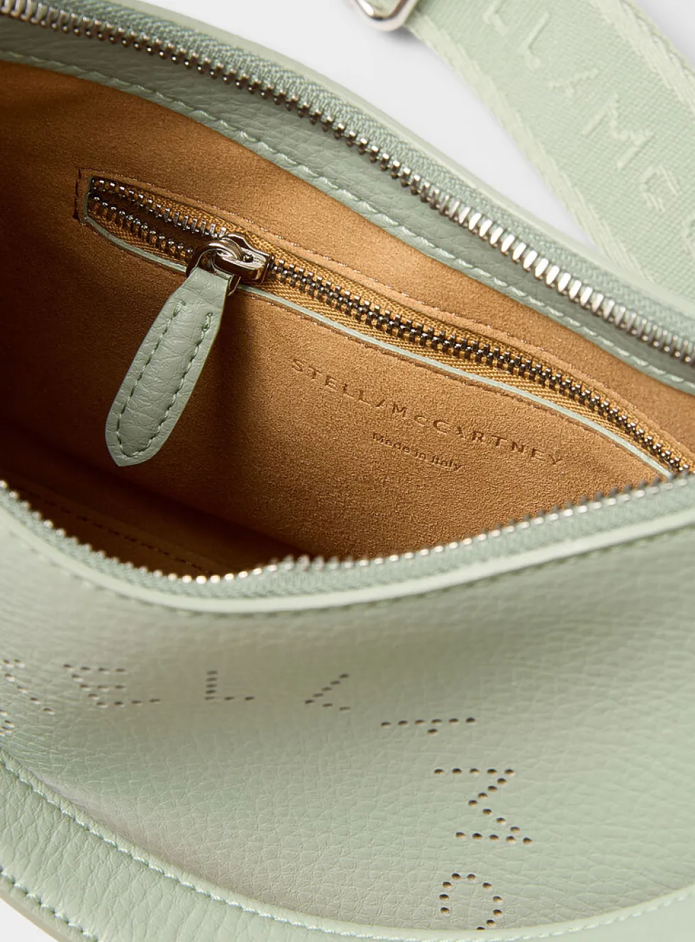 Perforated logo mint shoulder bag