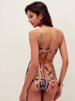 Petra pastoral mosaic balconette one-piece