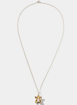 Phalaenopsis orchid solid gold necklace