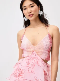 Pink butterfly maxi dress