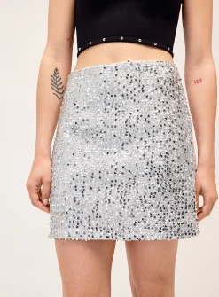 Pink sequins miniskirt
