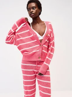 Pink stripes cardigan