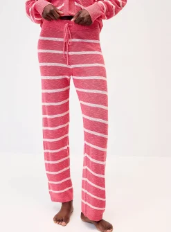 Pink stripes knit lounge pant