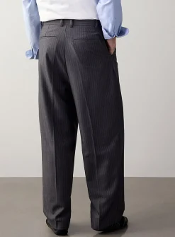 Pinstripe pleated pant
