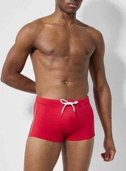 Piped retro fitted swim trunk