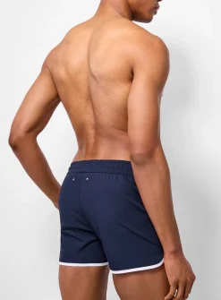 Piped retro swim short