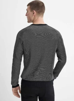 Piqué jacquard sweater
