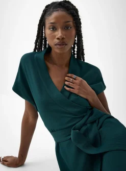 Piqué wrap dress