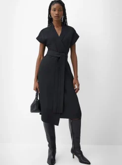 Piqué wrap dress