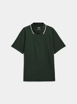 Piqué-style microfibre golf polo
