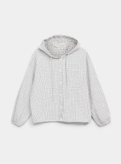 Plaid hooded shirt
