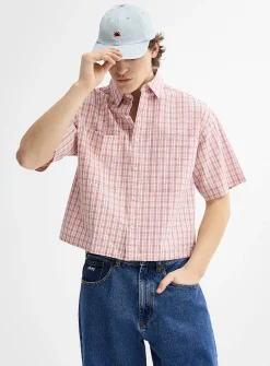 Plaid seersucker shirt