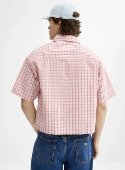 Plaid seersucker shirt