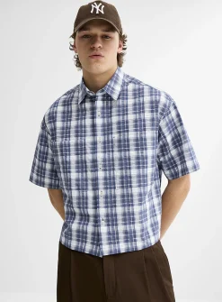 Plaid seersucker shirt