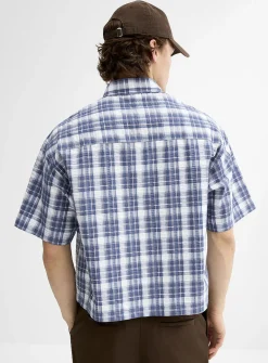 Plaid seersucker shirt