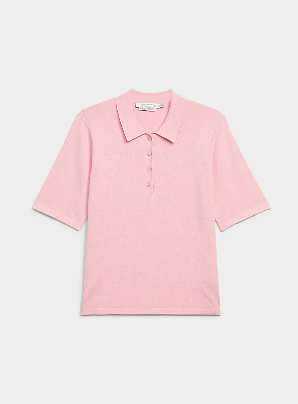 Plain boxy polo sweater