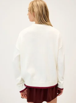 Playful embroidery sweater