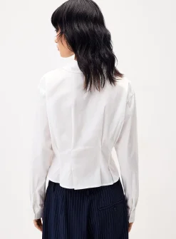Pleated fit-and-flare shirt