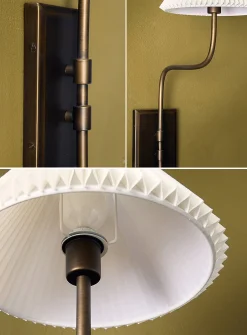Pleated shade angular wall sconce